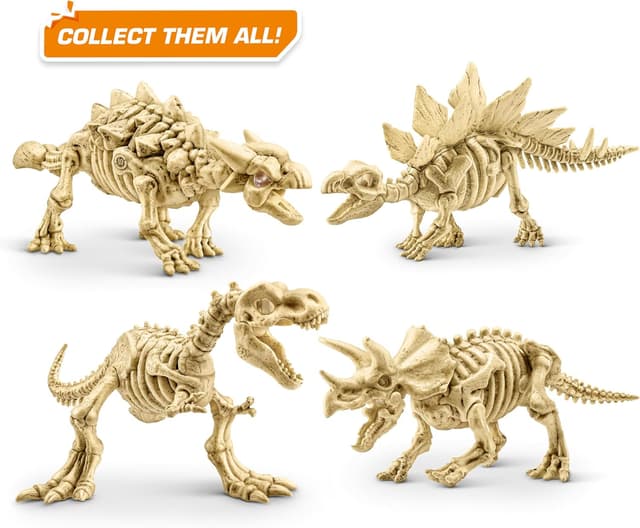 Detalle de ROBO ALIVE Fossil Find Amber Adventure di ZURU con Triceratops, scatola da scoprire e dinosauro giocattolo