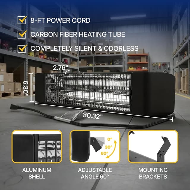 Thumbnail 3 de Electric Outdoor Heater 1500W Patio Heater