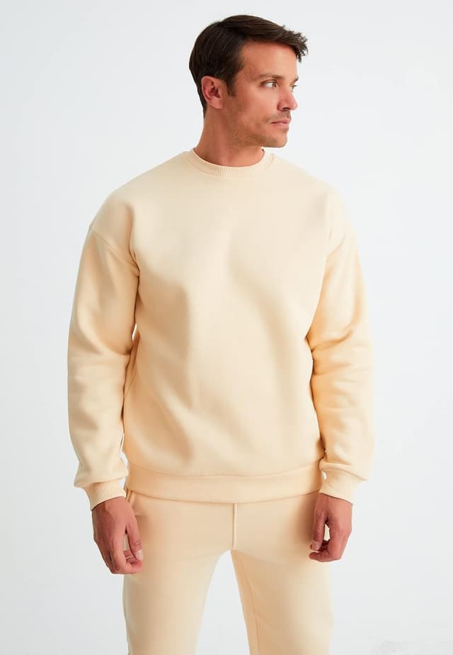 Detalle de Leif Nelson Jogging surdimensionné en coton noir pour homme (tailles S à XXL)