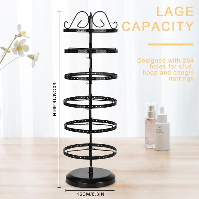 Detalle de YYTECH 6 niveaux présentoir boucles d’oreille