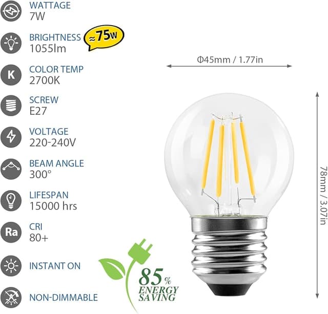 Thumbnail 4 de LVWIT Bombillas LED E27 Retro Vintage 4W - Pack de 6 🕯