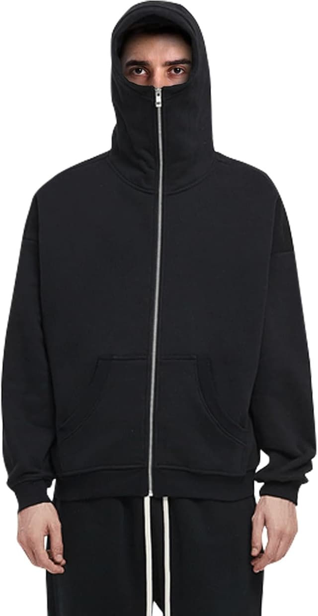 Detalle de Veste sweat Zifipeoed pour homme à capuche et col montant (style Harajuku) pour l’hiver et l’automne