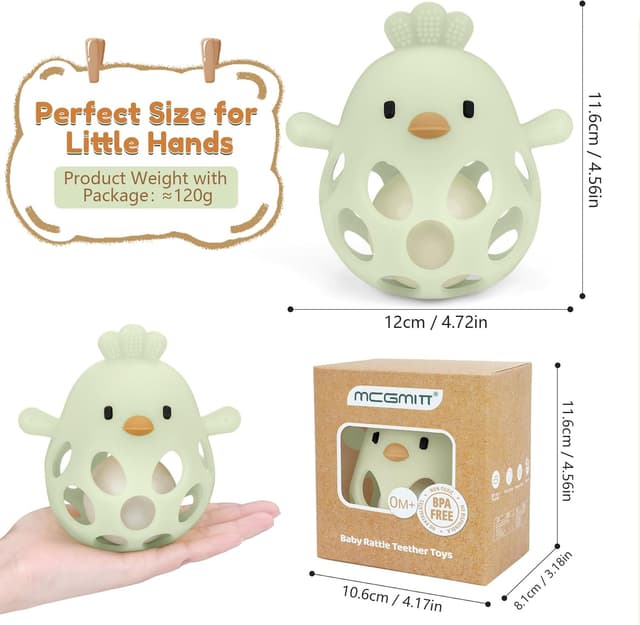 Thumbnail 2 de MCGMITT Mordedor de silicona para bebés pollito