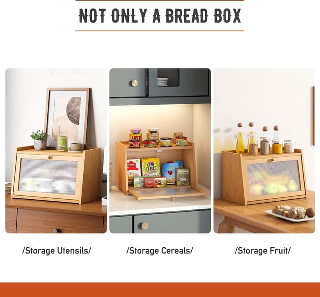 Detalle 2 de GHWIE Large Bread Box with Acrylic Door