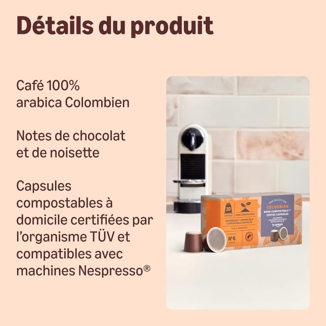 Thumbnail 1 de Amazon Capsules Café Compostables Nespresso 20x