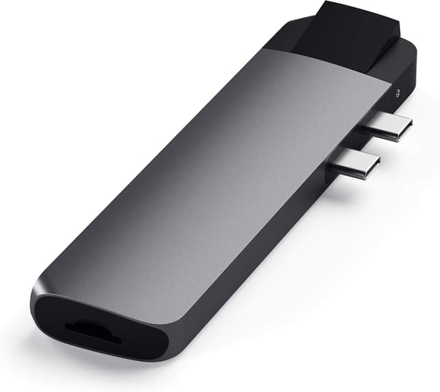 Detalle de SATECHI Adattatore Hub Pro Type-C con Ethernet Gigabit, HDMI 4K e USB-C PD per MacBook Pro/Air M2/M1 (grigio siderale)