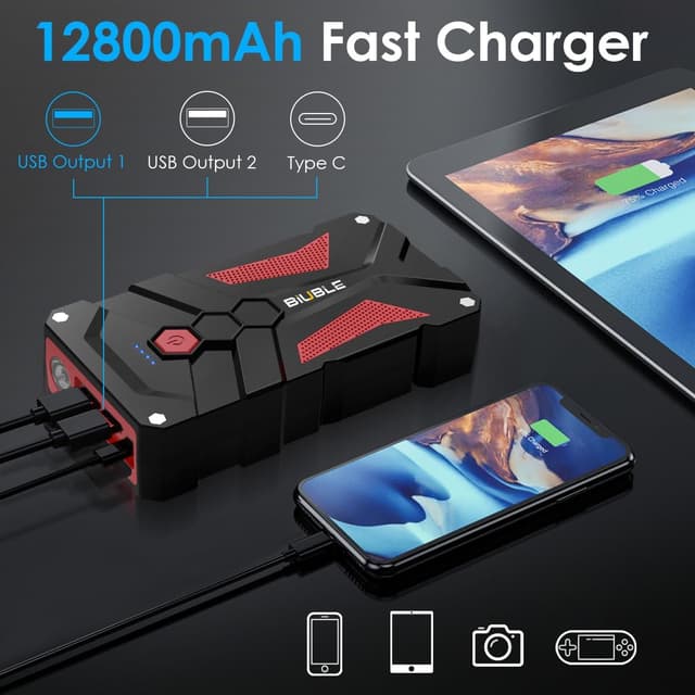 Detalle de BIUBLE Jump Starter 5000A 12V car booster