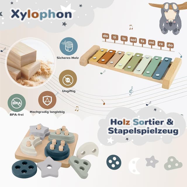 Detalle 2 de Almaxi 5-in-1 Babyspielzeug ab 6 Monaten