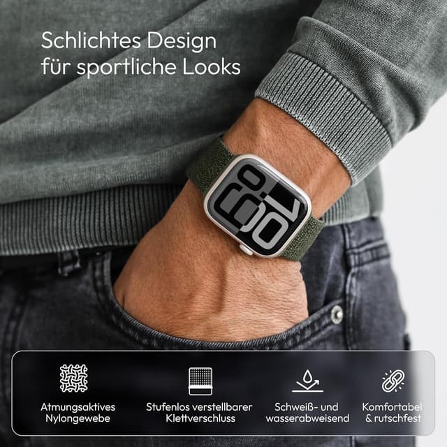 Thumbnail 1 de VONMÄHLEN Fitness Loop 2 Sportarmband für Apple Watch – robustes Nylongewebe, stufenlos verstellbar