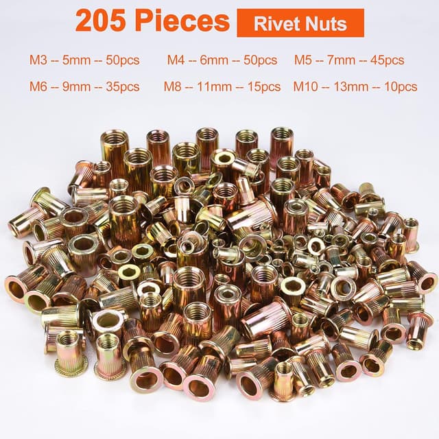 Detalle de Lytool Rivettatrice per inserti filettati 14" con 6 mandrini e 205 dadi 🛠