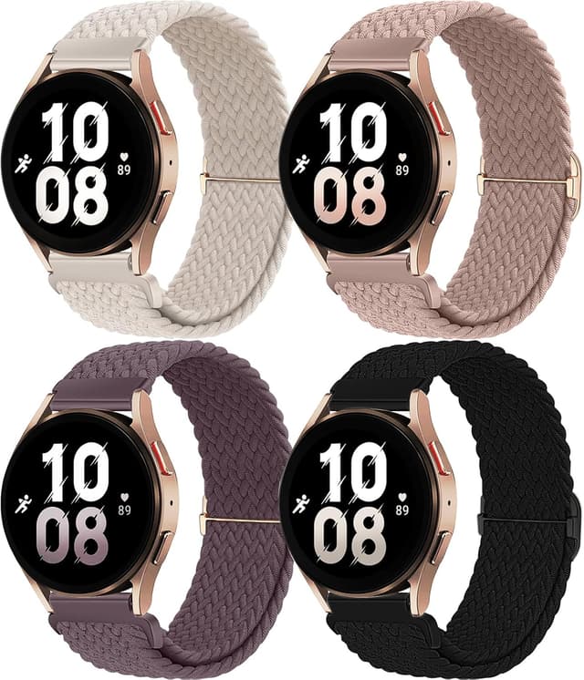 Detalle de Cinturino in nylon intrecciato 20 mm chinbersky per Samsung Galaxy Watch 4/5/6/7 (compatibile anche Watch3, Active2 e Classic)