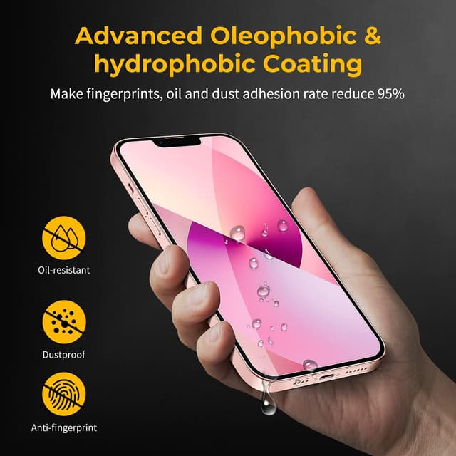 Detalle de UNBREAKcable Pellicola protettiva in vetro 9H per iPhone 13/13 Pro e iPhone 14 (3 pezzi) con telaio di allineamento