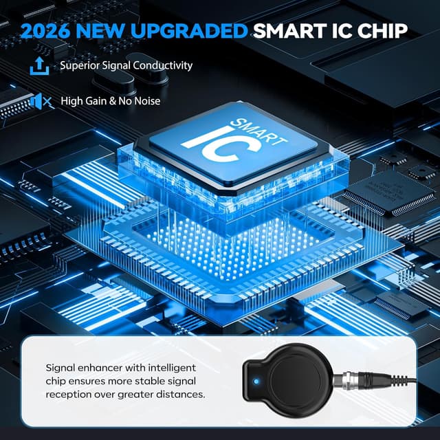 Detalle de PVBKZ 2026 Upgraded Indoor/Outdoor TV Antenna with 39ft Coaxial Cable and Amplified Booster