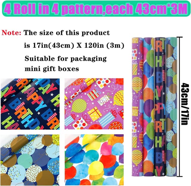 Thumbnail 1 de Trrrioosy Geschenkpapier 4 Rollen 43 cm breit