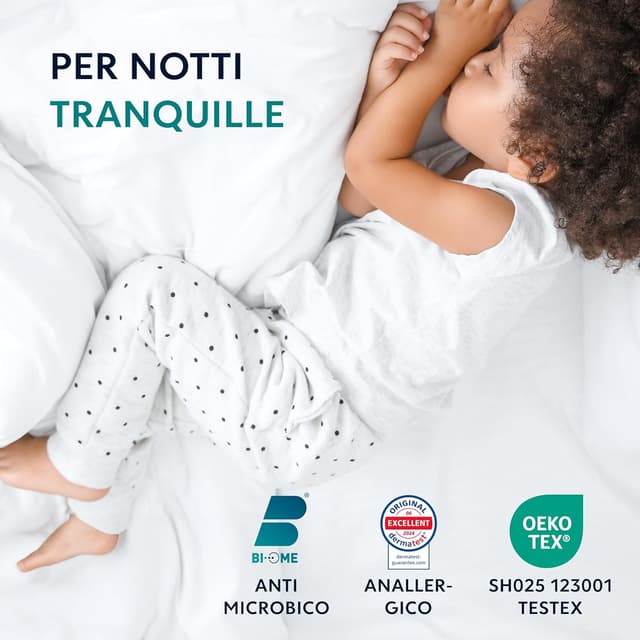 Detalle de Dreamzie Coprimaterasso matrimoniale impermeabile 200x200 con chiusura zip e protezione antiacaro