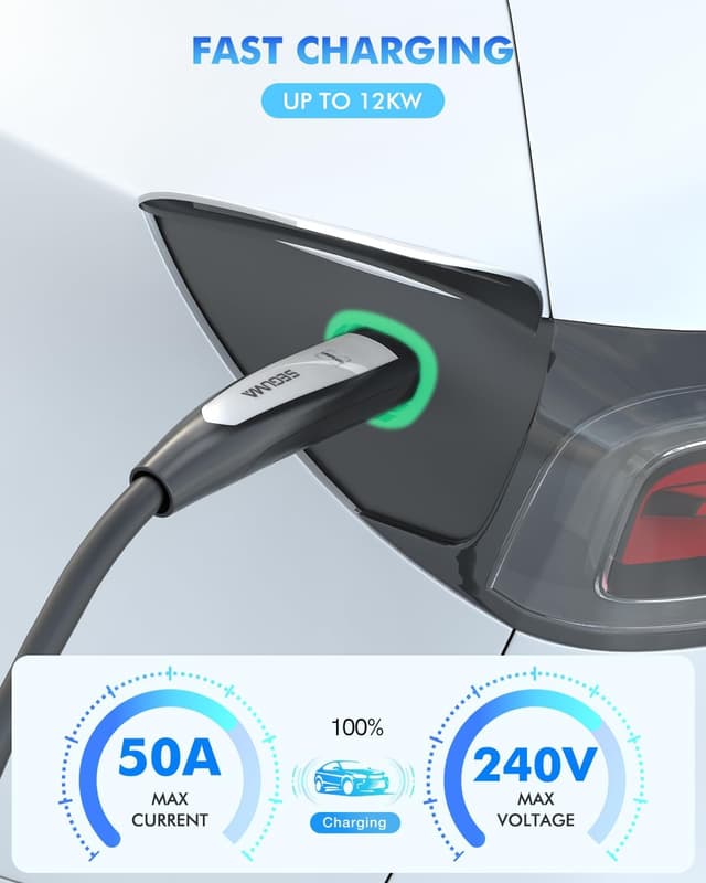 Detalle 2 de SEGUMA EV Charger Extension Cable for Tesla (NACS), Up to 50A, 21ft 240V 12kW