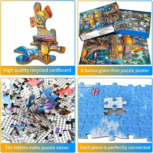 Detalle de Fantasy Treehouse 1000-Piece Jigsaw Puzzle for Adults (19.69 x 27.56 in finished)