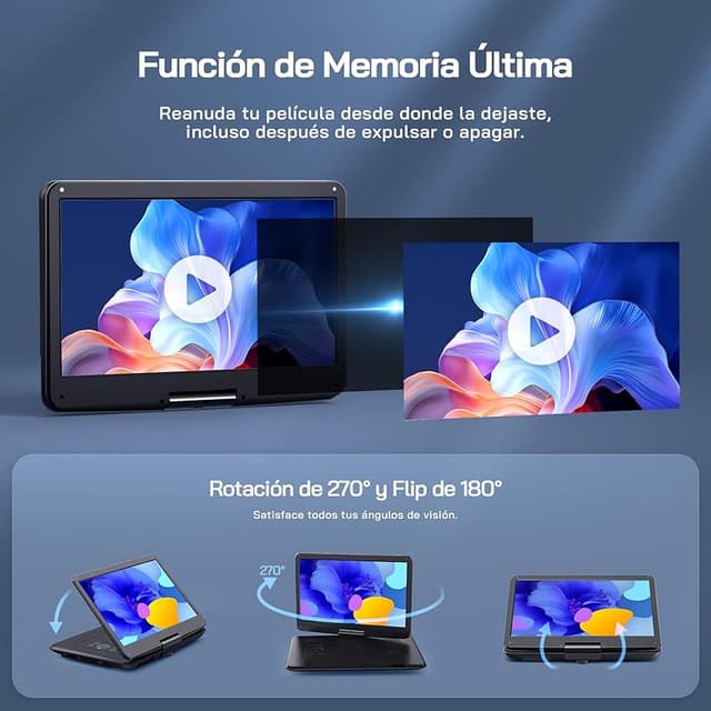 Thumbnail 5 de WOLFANG DVD Portátil 17,5" Pantalla HD, Batería 5000mAh 🎬