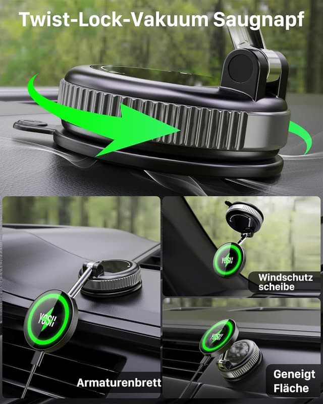 Thumbnail 2 de YOSH Magsafe Autohalterung 15W mit N55 Magneten