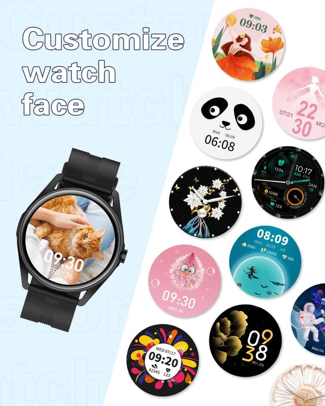 Detalle de HUAKUA Smartwatch Uomo H2: chiamate Bluetooth, WhatsApp e sensori cardio da polso