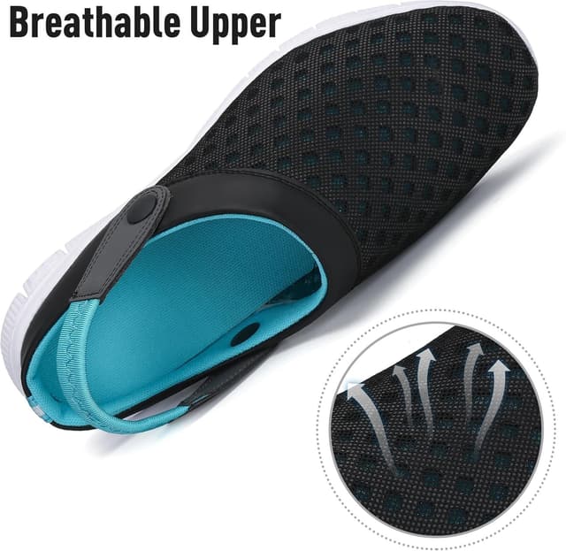 Detalle de SAGUARO Sommer Clogs & Badeschlappen aus Mesh – rutschfeste Pantolette, Gr. 36–48