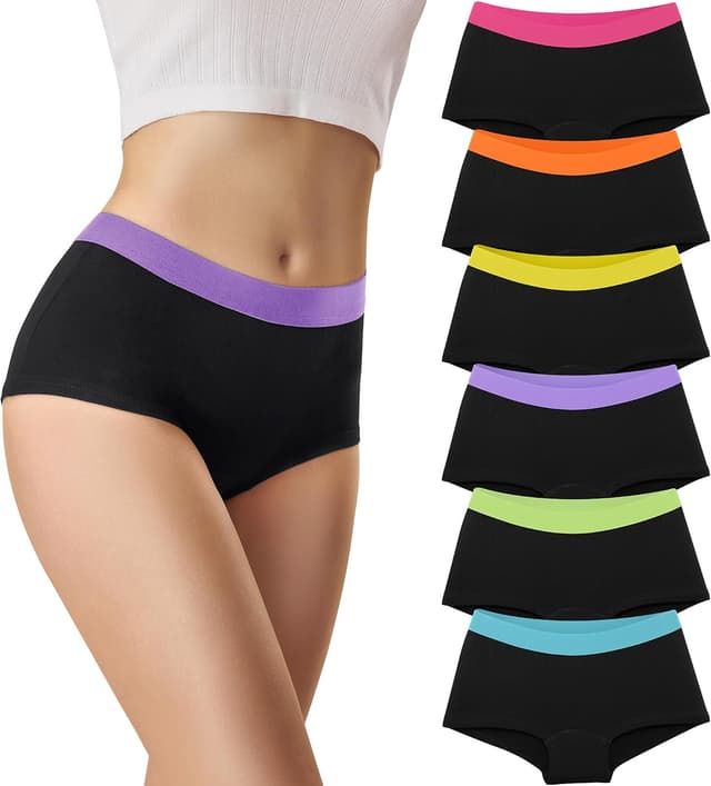 Detalle de Libella Damen Panties im 6er Pack – Hipsters/Boxershorts aus Baumwolle mit soft-dehnbarem Bund (3429)