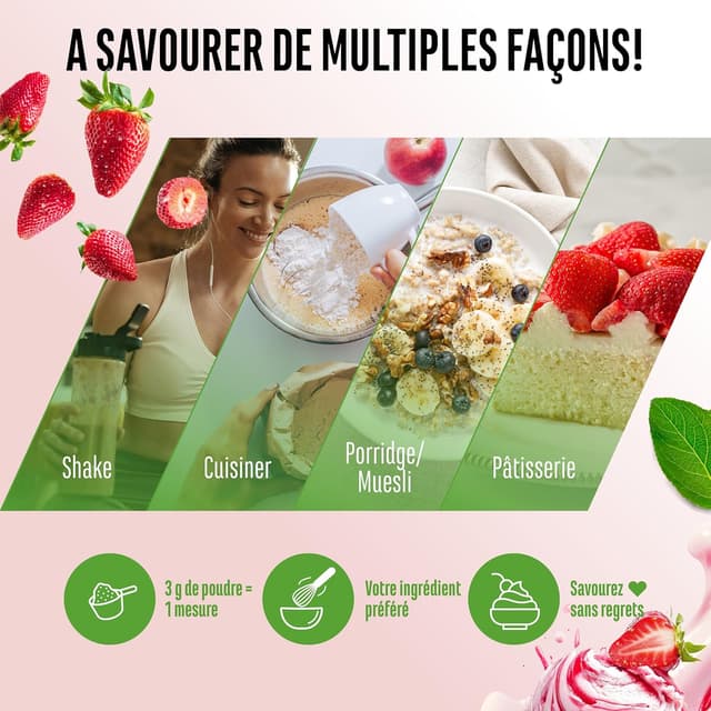 Detalle 2 de Poudre d’arôme Glace à la fraise Flavor Craft – 250 g, goût gourmand pour aliments & boissons