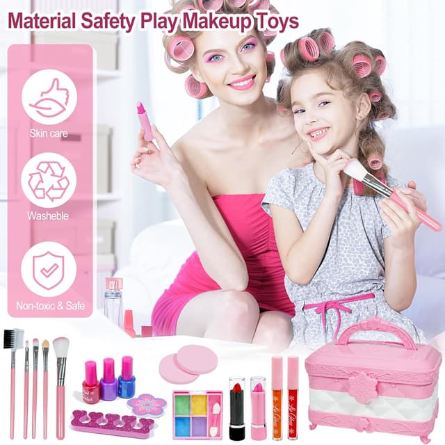Thumbnail 6 de YasinKidz 60 in 1 Kids Makeup Kit with 3-Color LED Mirror (Age 3+)