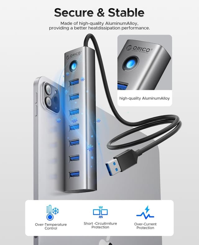 Thumbnail 6 de ORICO Hub USB 3.0 de 7 Puertos con Cable Largo ⚡