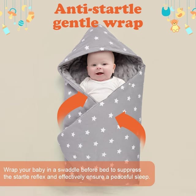 Detalle de Aolso Baby Coperta trapuntata 2 pezzi in cotone, bifacciale con cappuccio per ovetto/ marsupio