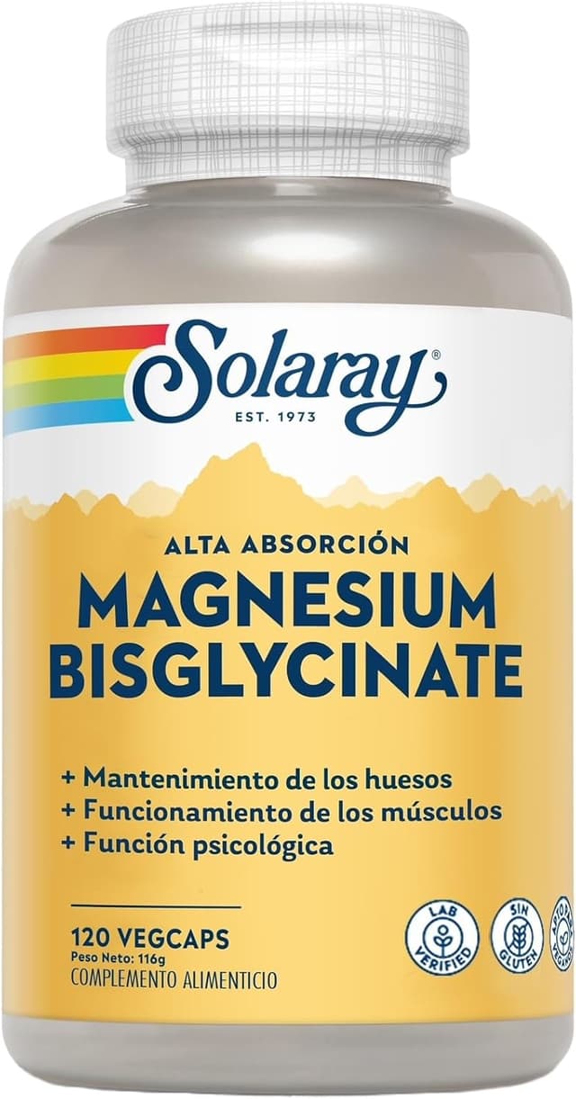 Detalle de Solaray Magnesio bisglicinato 120 Veg Caps