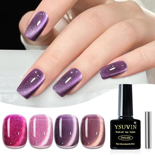 Detalle 2 de YSUVIN UV Nagellack Nude Set (6 Stück) – Nude Rosa Gel Nagellack, Soak-Off UV