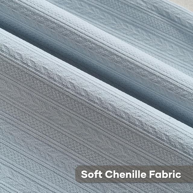 Detalle de Housses de coussin Ystyle 45x45 (lot de 2) en chenille à fermeture éclair invisible, bleu clair