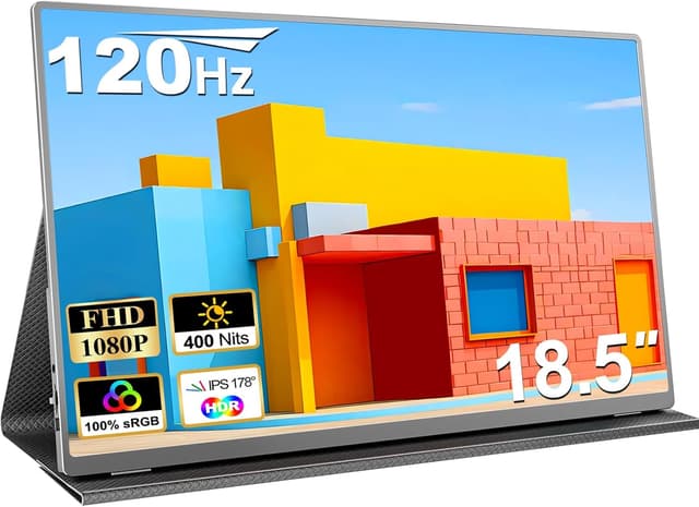 Detalle de COOLHOOD 18.5-inch Portable Monitor (1080P FHD, 120Hz, 125% sRGB) with USB-C & HDMI, VESA & Smart Cover