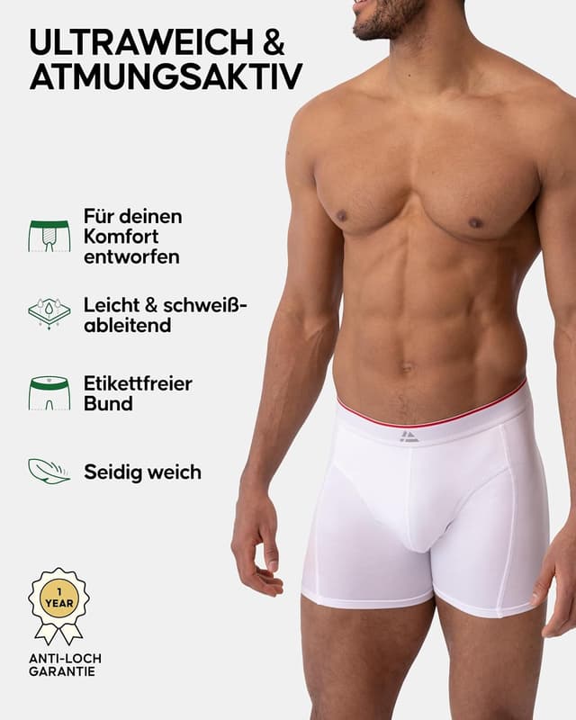 Thumbnail 2 de DANISH ENDURANCE Boxershorts Bambus 3er Pack