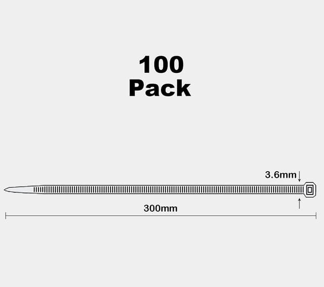Thumbnail 2 de Oksdown 300mm Black Cable Ties 100 pack