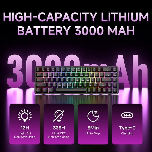 Detalle de Dierya DK68 60% gaming wireless