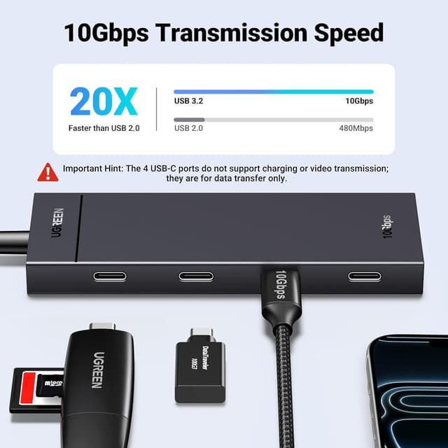 Thumbnail 1 de UGREEN USB C Hub 10Gbps 4‑port