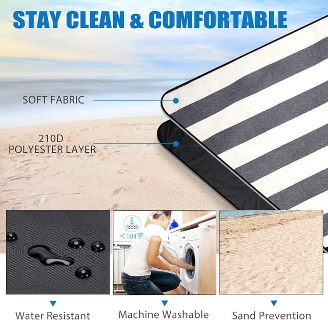 Detalle de G GOOD GAIN Waterproof Picnic Blanket (Large Foldable, Sand-Proof XL Mat)