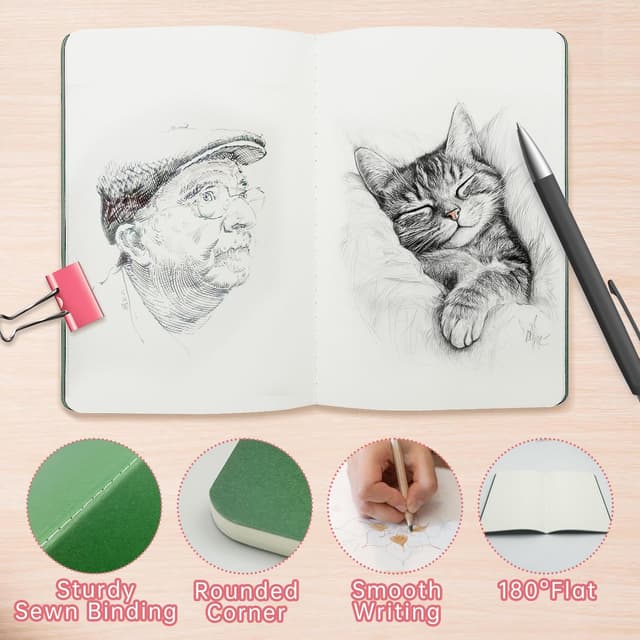 Thumbnail 6 de ReePlan 12 Pack A5 Blank Notebooks – 80 gsm Thick Paper, Unlined Journals (Colourful Multipack)