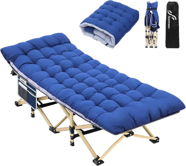 Detalle de Sportneer Camp Beds for Adults with 1.5" Thick Mattress – Extra Wide Camping Bed (450lbs capacity)