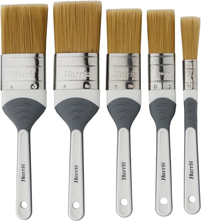 Detalle de Harris Seriously Good Woodwork Stain & Varnish Paintbrushes 5 Pack (0.5in–2in)
