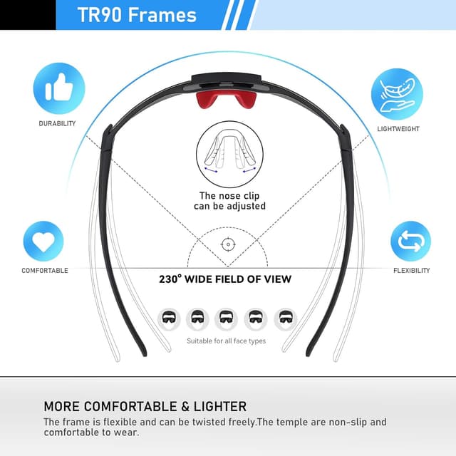 Detalle de konqkin polarized cycling glasses with UV400