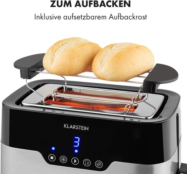 Detalle 1 de Klarstein Arabica grille-pain 920W avec panneau tactile et fonctions dégivrage/préchauffage