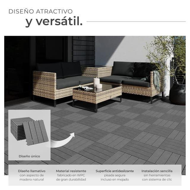 Thumbnail 2 de tectake® Set Baldosas Jardín 11 piezas 🪴