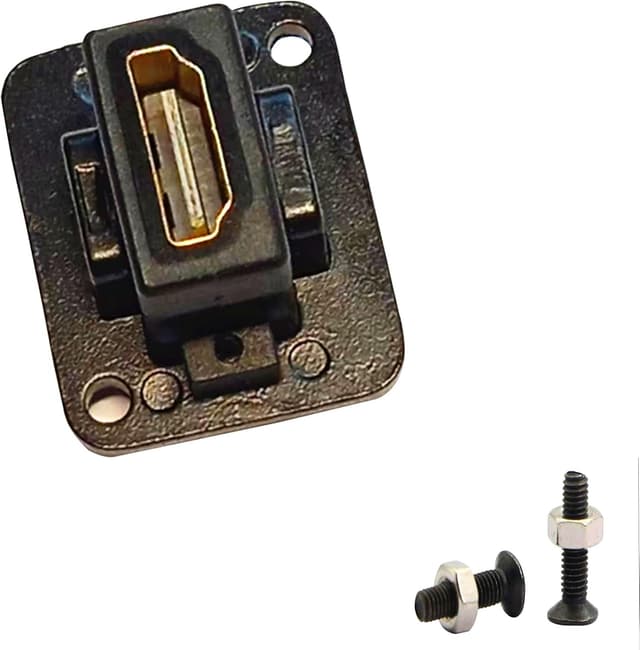 Detalle 1 de SHANFEILU HDMI Straight D-Type Panel Mount Adapter (Coupler, female-to-female, screw fixings)
