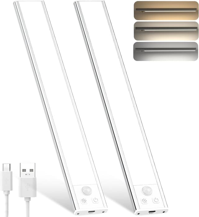 Detalle de OUILA Luce LED per armadio ricaricabile con sensore, 3 temperature colore e dimmer USB-C