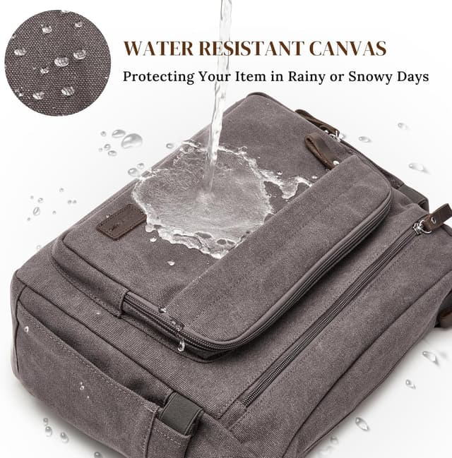 Detalle de S-ZONE men’s canvas messenger bag with crossbody strap for a 13.3-inch laptop