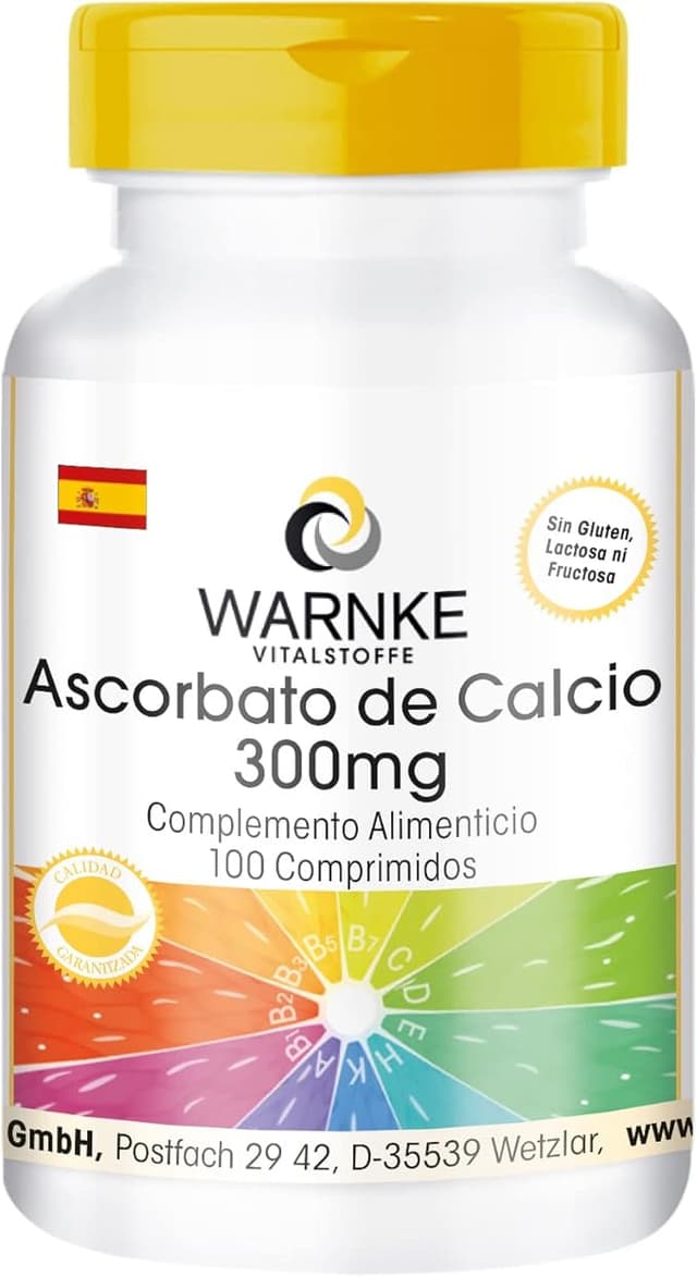 Imagen de Warnke Vitalstoffe Ascorbato de Calcio 300 mg Vegana 100 comprimidos 🍊 en OfertitasTOP