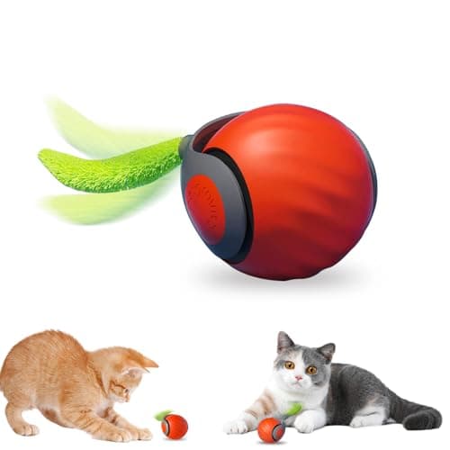Detalle de Kinizuxi Speedy Tail 2.0: pelota interactiva para gatos con cola de plumas y 2 modos